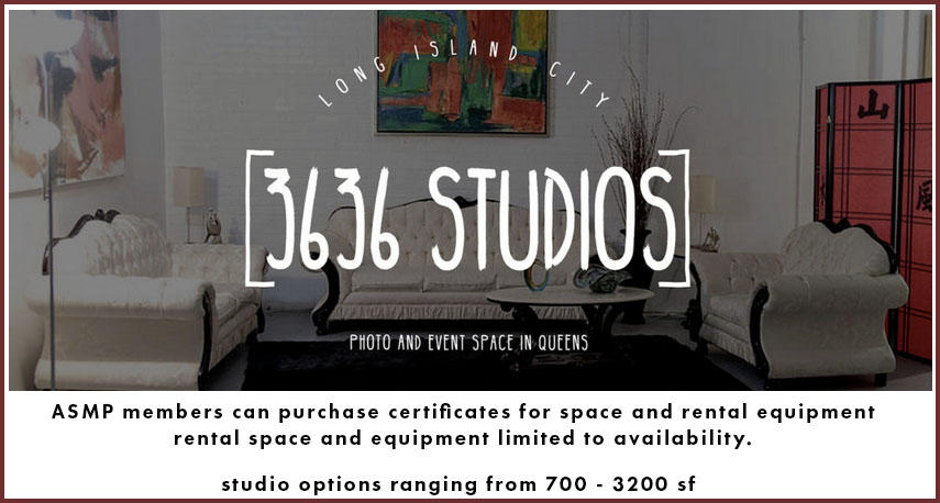 4 Certificates valued at $2400.  <br>Purchase one or more certificates at $450 each.<br> (ea. certificate valued at $600).<br>
<br>
3636 Studios rental space and equipment certificates. <br >
Website: <a href="http://www.3636.studio" target="_blank">3636.studio </a> : Store Items : ASMP NY